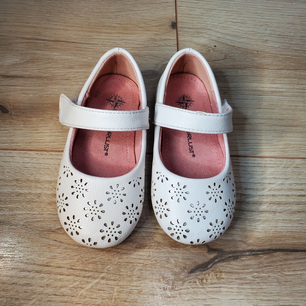 Wanderlust White Kids Shoes with Floral Cutouts